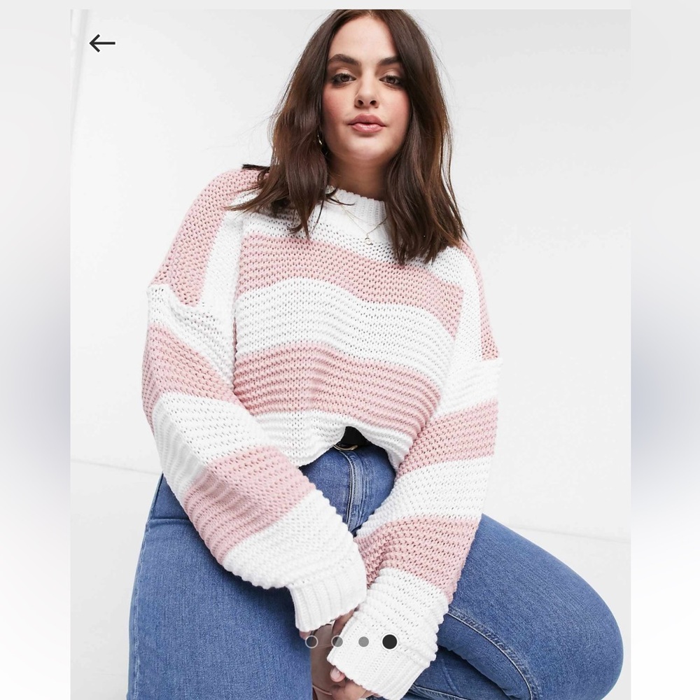 ASOS In The Style Plus x Billie Faiers oversized contrast knitted sweater
